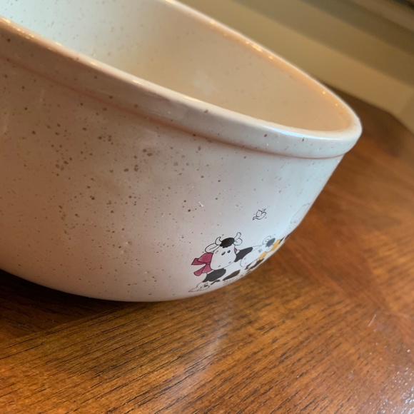 Vintage Grespots Digoin France Cow Print Large Fondue Pot - Picture 8 of 13